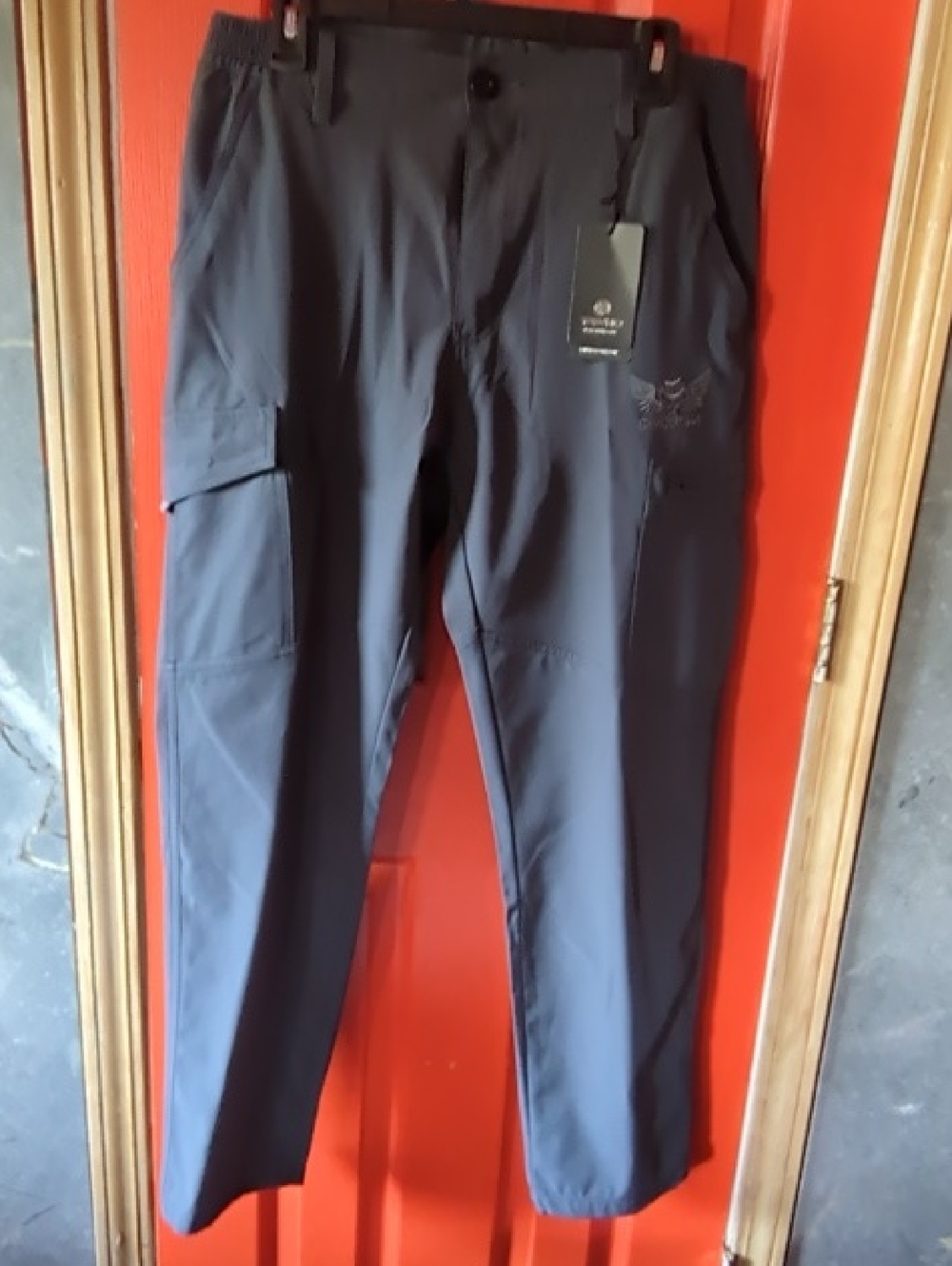 Men's Dark Gray Utility Cargo Pantswash Wrinkle Free M